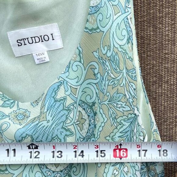 Vintage Studio I sleeveless paisley print midi dress Women’s Sz 16W - Picture 5 of 8